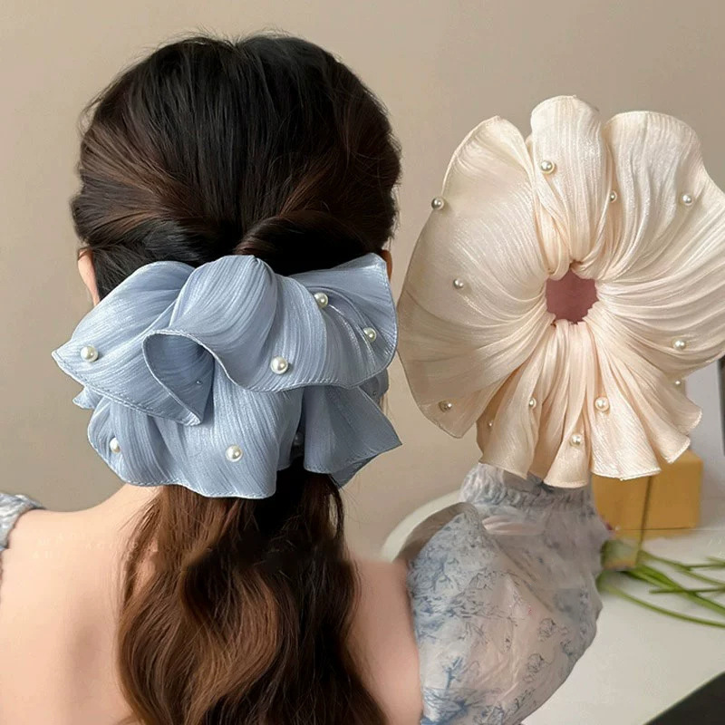 Travel Accessories High End - Ikat Kepala Jaring Mutiara Imitasi Peri