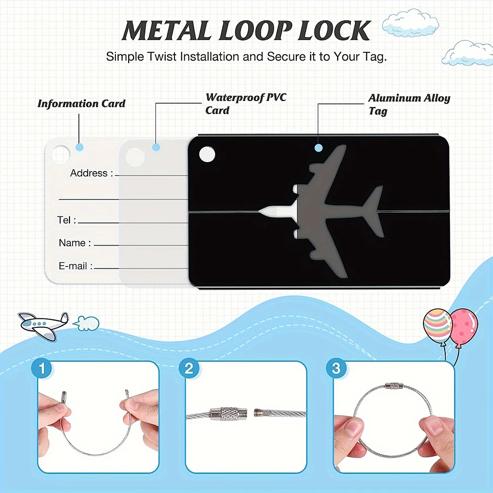 Tag Bagasi Perjalanan Bahan Al - Travel Accessories On Plane ulasan dan harga