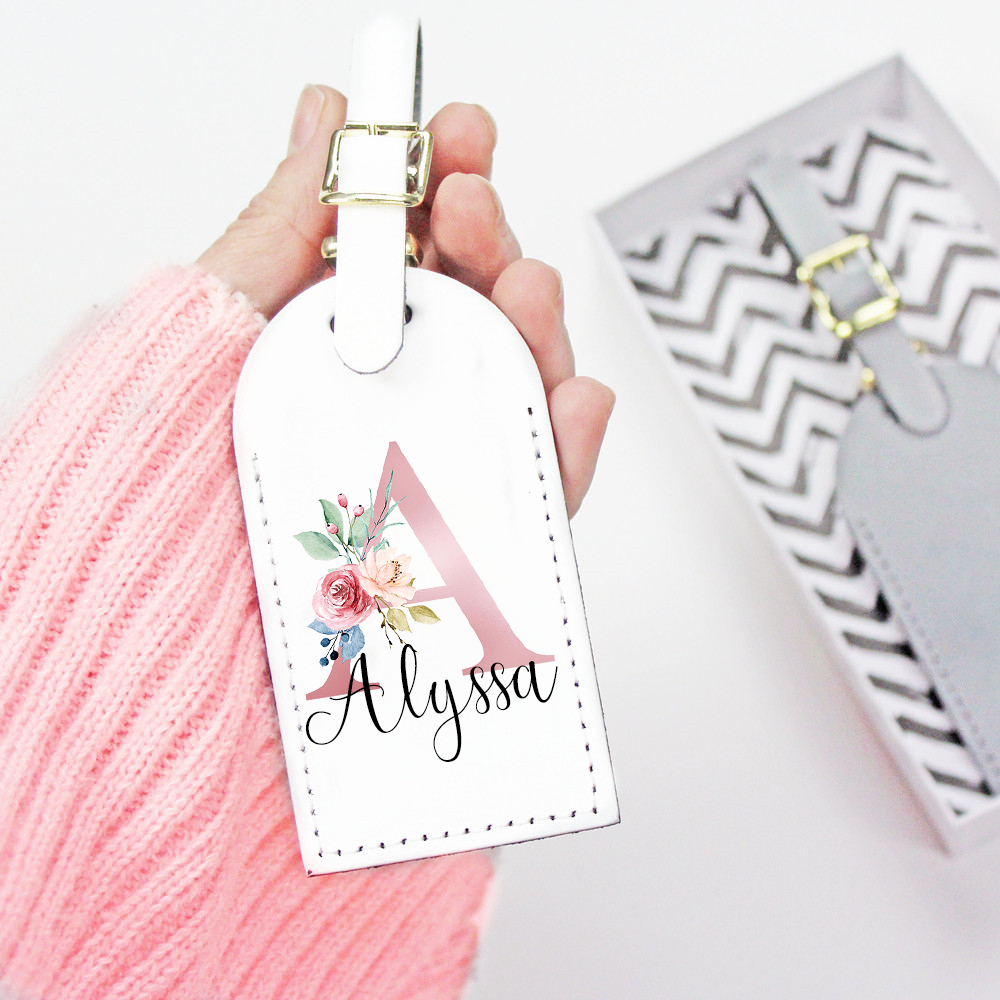 Tag bagasi kulit Pu nama kusto - Travel Accessories Gifts For Her ulasan dan harga
