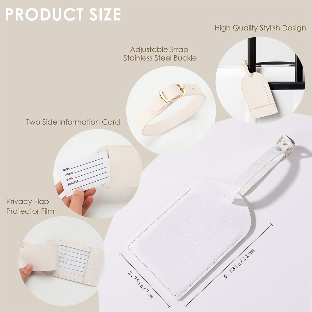 Tag bagasi kulit Pu nama kusto - Travel Accessories Gifts For Her ulasan dan harga