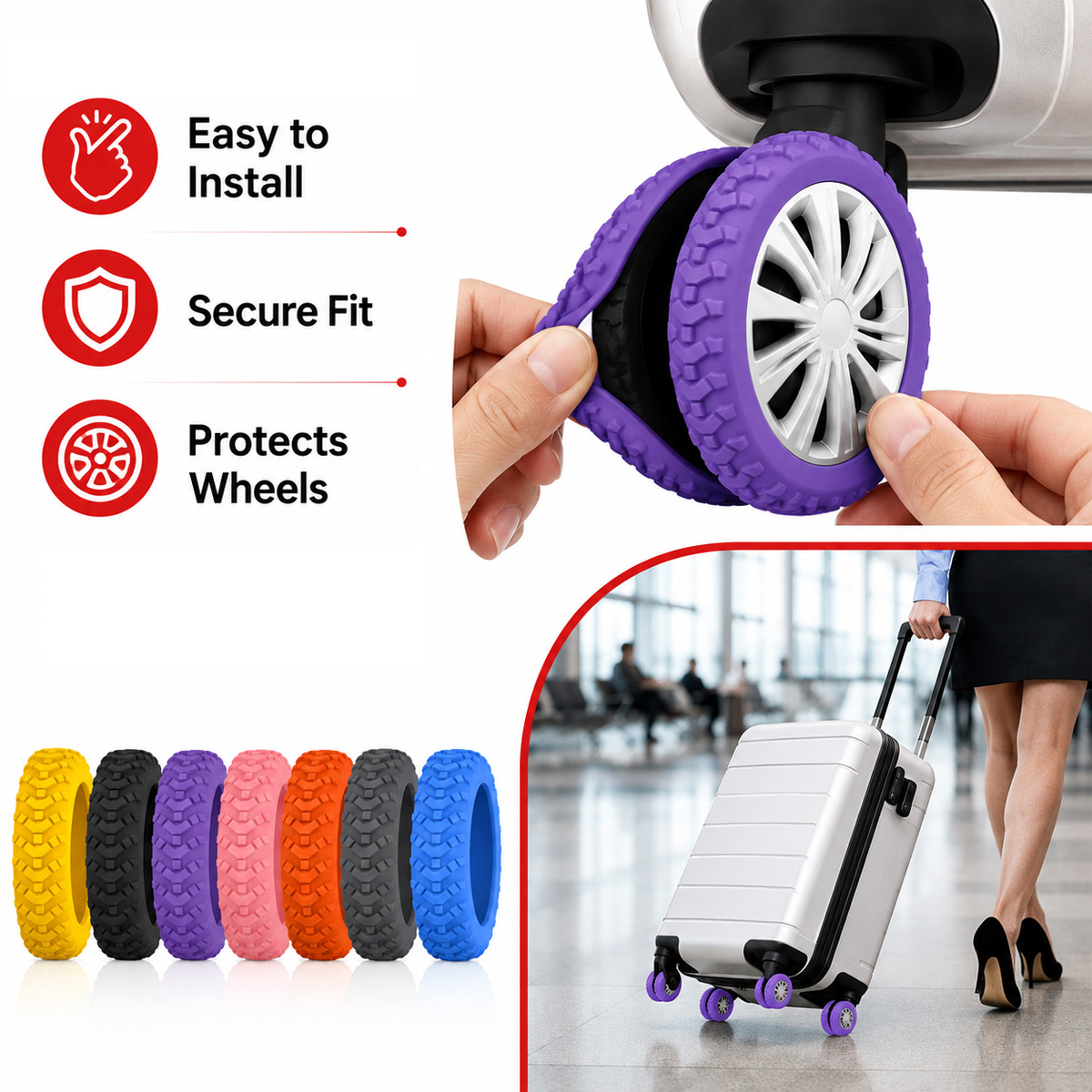 8PCS Pelindung Roda Koper Penu - Luggage Wheel Replacement ulasan dan harga