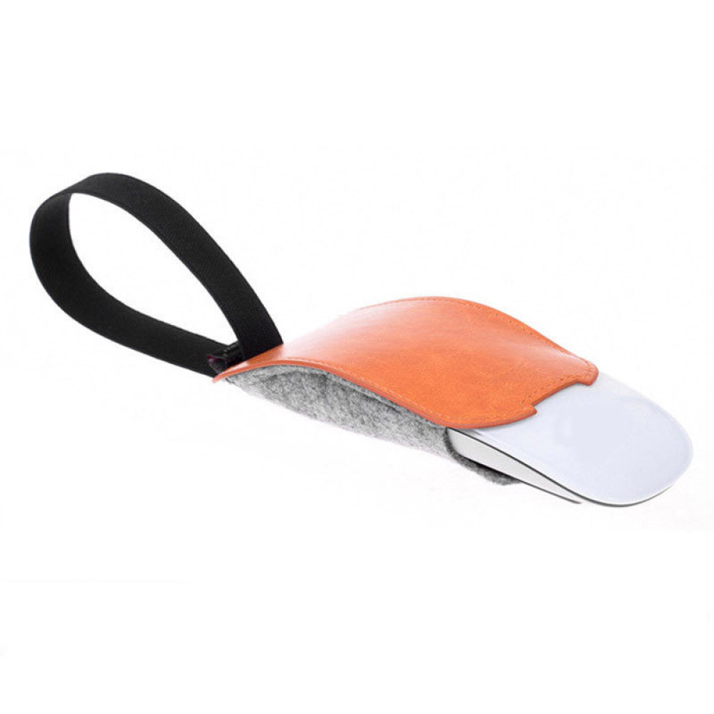 Kantong Mouse Kulit PU Oranye  - Travel Accessories Apple ulasan dan harga